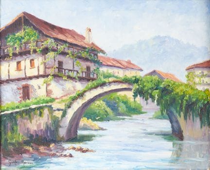 Gaston MOREAU (né en 1885)
"Le pont au Pays Basque