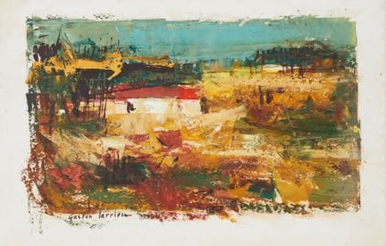 Gaston LARRIEU (1908-1983) 
"Paysage"
Huile sur pa