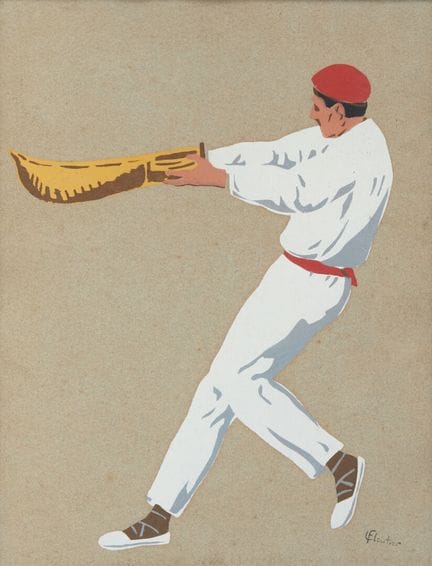 Louis FLOUTIER  (1882-1936)
"Pelotari"
Stencil
Fir