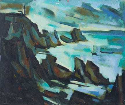 Gaston LARRIEU (1908-1983) 
"Le phare"
Huile sur p