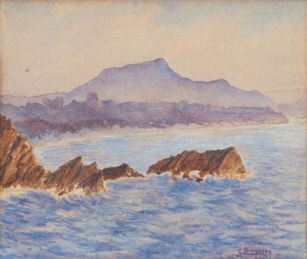 G. SVENSSON  (XX secolo)
"La costa e la Rhune"
Acq