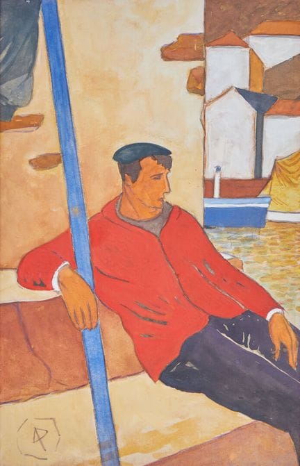 Ramiro ARRUE (1892-1971)
"Marin à la rame"
Gouache