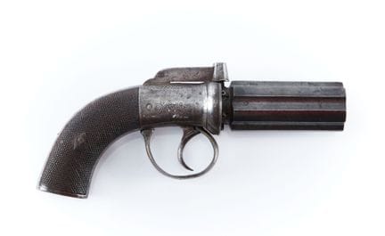 Pistola a pepe a percussione, sei colpi, calibro 3