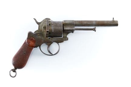 Revolver a perno, sei colpi, calibro 9 mm, doppia 