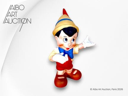 Statuetta di Pinocchio in porcellana, su licenza D