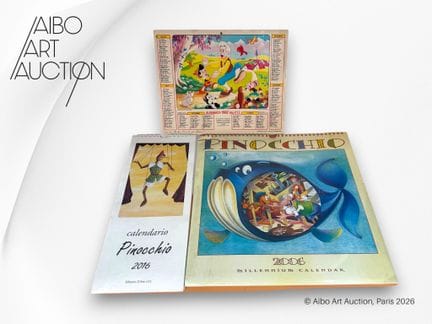 Set of 3 items:
- Illustrated wall calendar “Calen