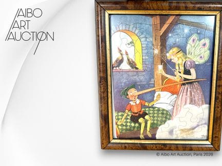 Framed puzzle depicting Pinocchio and the Blue Fai