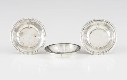 Tres ceniceros españoles de plata
Plata, ley .915
