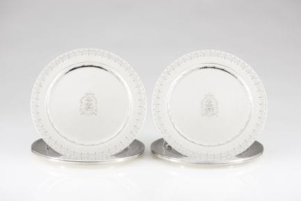 Juego de ocho platos de plata portugueses
Plata, l