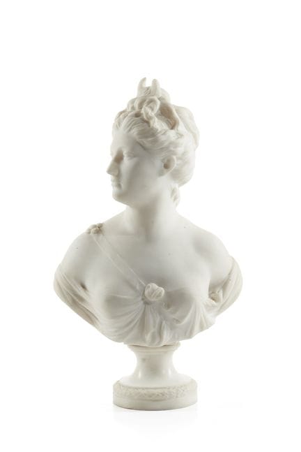 A marble bust of Diana
Marble sculpture
Marked "Ho
