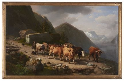 Eugène Verboeckhoven (1798/99-1881)
Paysage avec b