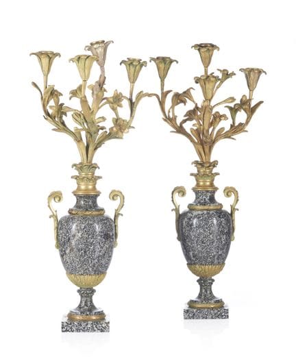 Paire de candélabres Napoléon III
Granit avec mont