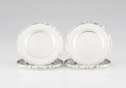 Juego de seis platos de plata portugueses
Plata, l