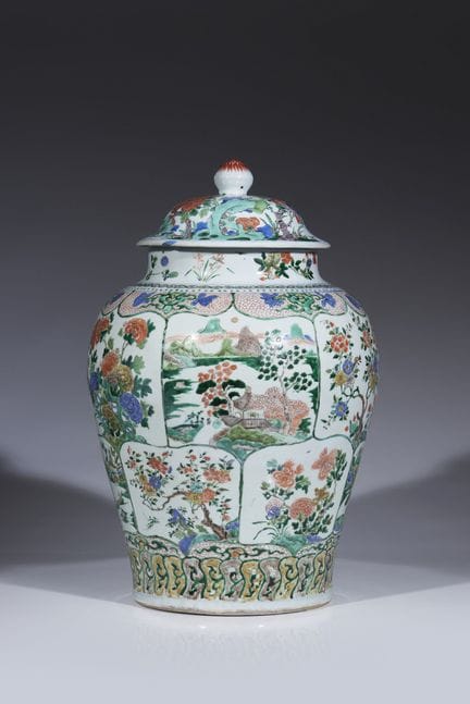 A large Famille Verte covered jar
Chinese porcelai