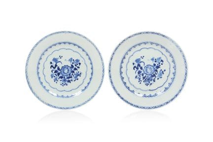 Coppia di piatti cinesi blu e bianchi
Porcellana c