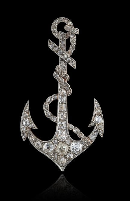Broche «Anchor» de diamantes, oro y platino
Oro y 