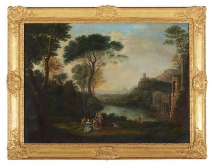 Federico Ciappa (XIX)
Paysage avec lac et personna