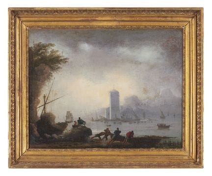 École française, XVIIIe siècle
Paysage portuaire a