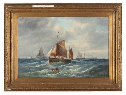 École anglaise, XXe siècle
Paysage marin
Huile sur