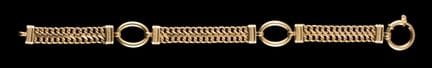 Una pulsera de oro
Oro, ley 0,800
Cadena de eslabo