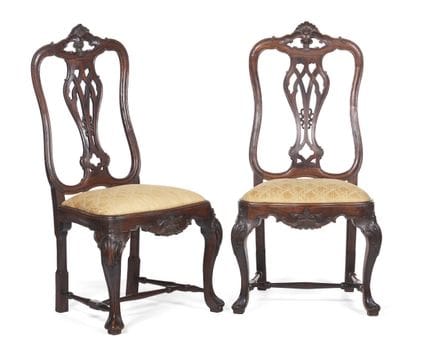 Paire de chaises en palissandre de style D. José
P