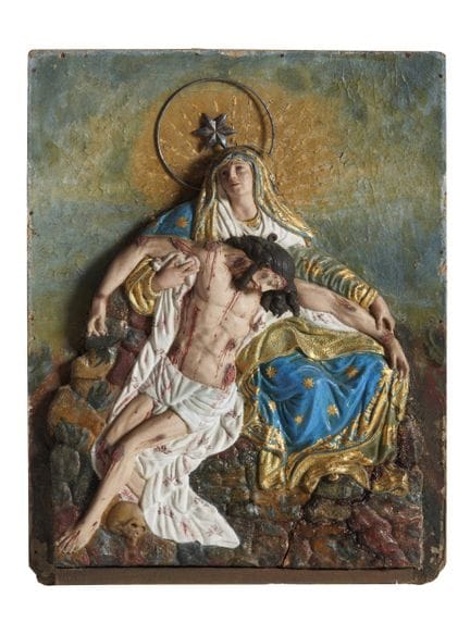 Une Pietà portugaise
Haut-relief polychrome en boi
