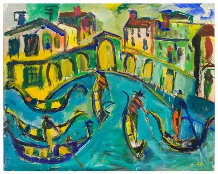 Roberto Poloni (1938)
Rialto Bridge. Venice
Oil on