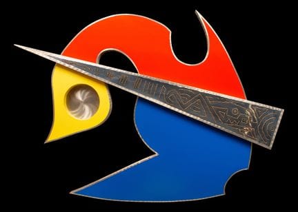 Helidon Xhixha (1970)
The Arrow
Shaped metal, lacq