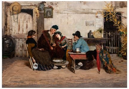 Cesare Laurenti (1854 - 1936)
Toast en famille ou 