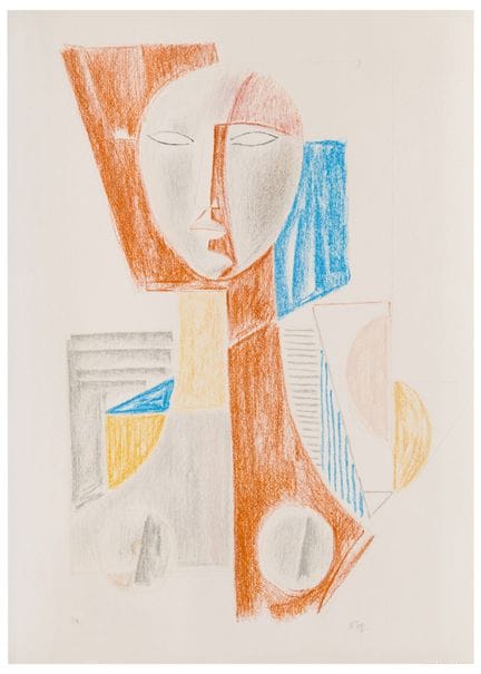 马里奥·托齐（1895—1979）
《女子》
纸本彩色石版画
69.7 × 49.7 厘米

签名：