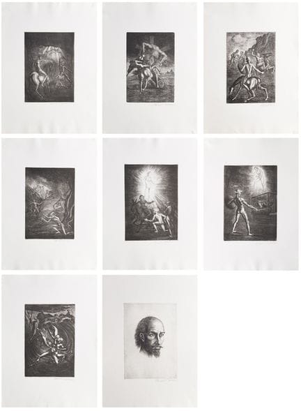 马尔切洛·托马西（1928—2008），由佛罗伦萨艺术出版公司出版
《唐吉诃德》：八幅版画，1976