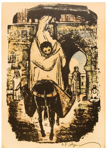 阿努尔夫·埃里希·施泰格曼（1912—1984）
《圣母与圣婴》 
纸上丝网版画 
49 × 35 