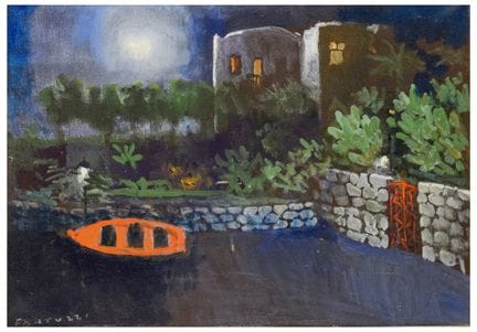 Eliano Fantuzzi (1909 - 1987)
Jardin et bateau rou