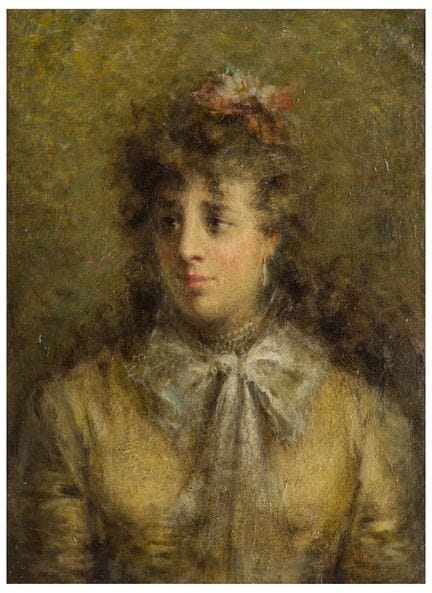 Daniele Ranzoni (1843 - 1889)
Portrait de femme (M