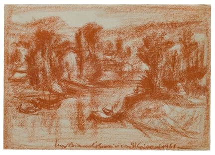 利诺·比安基·巴里维耶拉（1906—1985）
《吉罗内》，1961年
红褐色粉笔画，纸本 
33.
