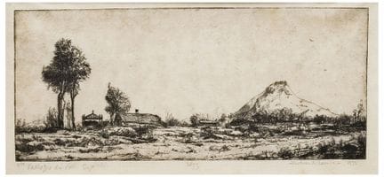利诺·比安基·巴里维耶拉（1906—1985）
《欧加内山丘风景》，1933年
纸本干刻版画
13.