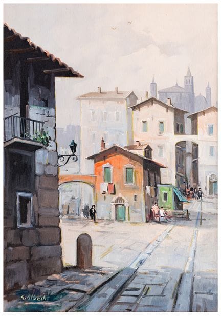 Gino Alberti (1921 - 1990)
Veduta urbana 
Olio su 