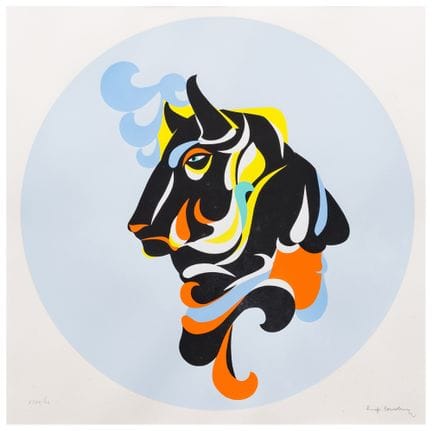 路易吉·塞尔沃利尼（1906—1981）
《星座图》，星座：金牛座
纸本彩色石版画
45.9 × 4