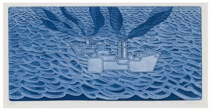 弗朗切斯科·卡索拉蒂·帕瓦罗洛（1934—2013）
海上的船只
铜版蚀刻与水彩蚀刻版画，纸本
24