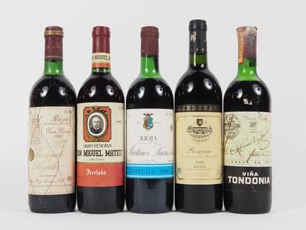 5 BOTELLAS DE ESPAÑA: 1 «DON MIGUEL MATEU» CASTILL