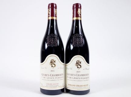 2 BOTELLAS DE GEVREY CHAMBERTIN 1er CRU «LAVAUX ST