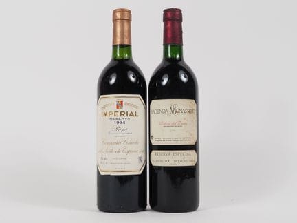 3 BOTELLAS DE ESPAÑA DE 1994: 2 RIOJA IMPERIAL RES
