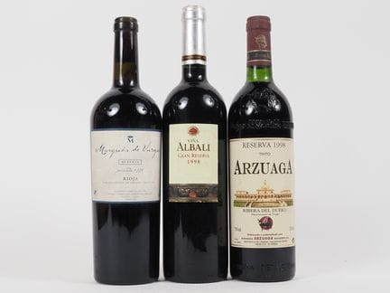 3 BOTELLAS DE ESPAÑA DE 1998: 1 RIOJA MARQUES DE V