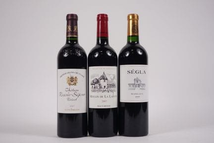 3瓶2007年份葡萄酒：1瓶贝科特贝奥塞茹尔酒庄（Château Beau Séjour Bécot