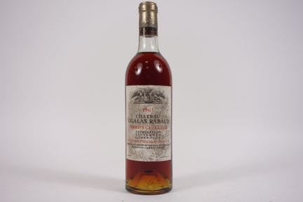 1 瓶 希加拉斯·拉博酒庄 1er CC 索泰尔纳 - 1961 - LB/ET