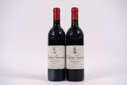 2 瓶吉斯科酒庄 GCC 玛歌红葡萄酒 - 1989 年 - ELA