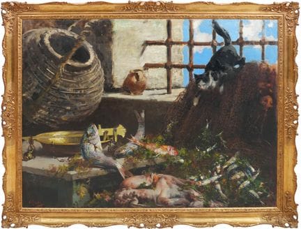 文森佐·伊罗利
《幸运的渔获》
布面油画 105x133 厘米，左下角有签名。