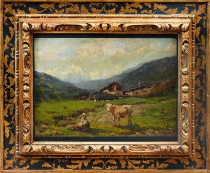 UGO MAZZOLARI
Berglandschaft mit Weide
Öl auf Holz