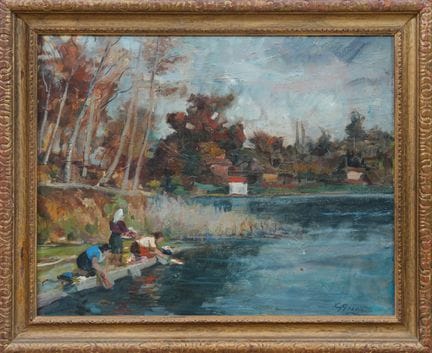 GIOVANNI GIAVINI
Frauen, die am Fluss Wäsche wasch
