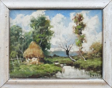 IVAN KARPOFF
Landschaft mit Heuhaufen
Öl auf Leinw